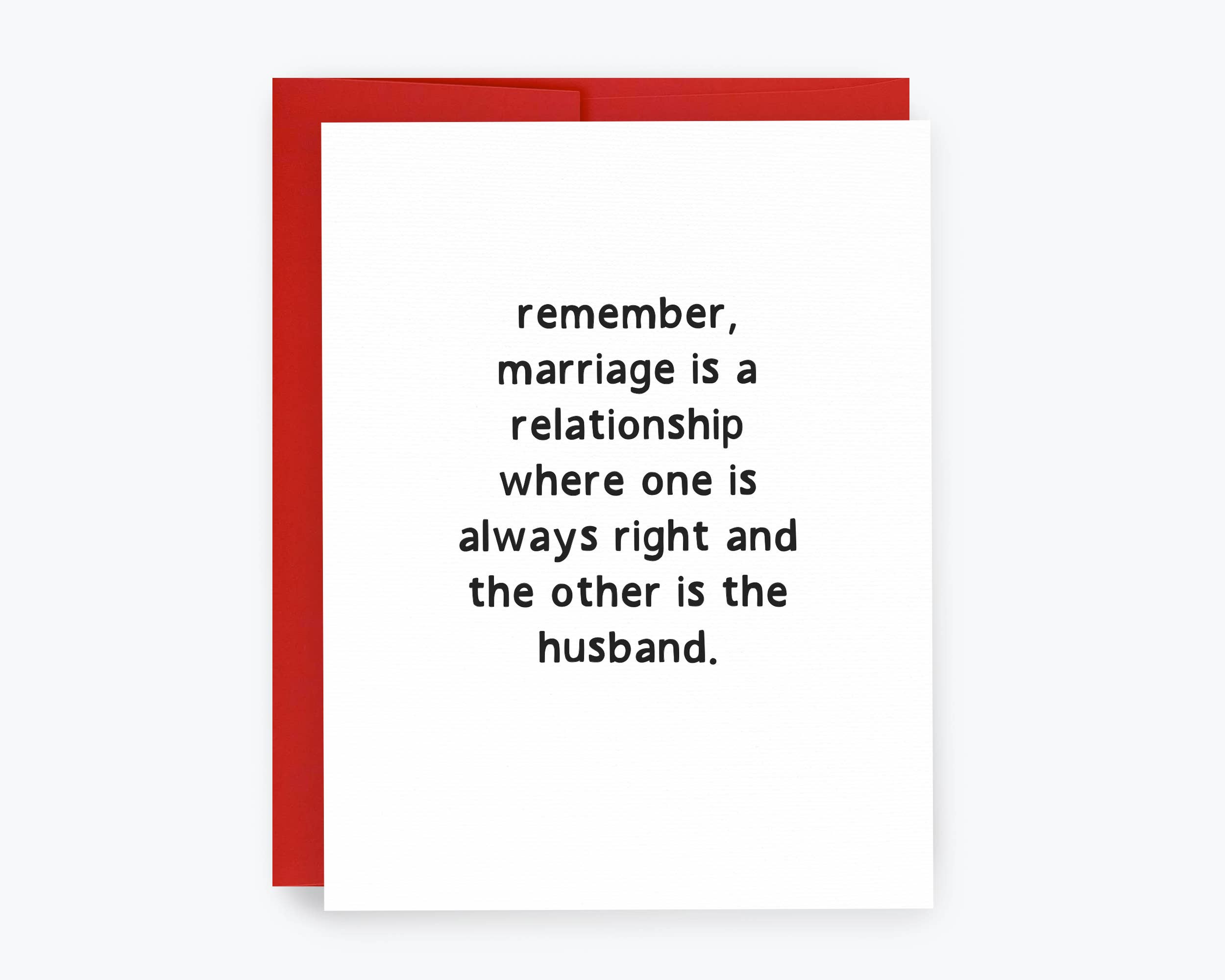 Kreate Paper Co. - Funny Anniversary Card, Wedding Card - Always Right