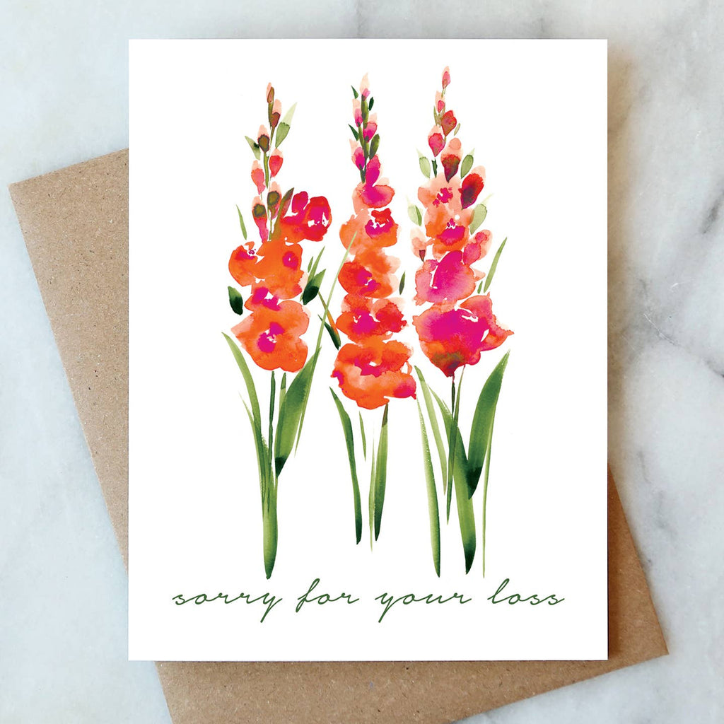 Abigail Jayne Design - Gladiolas Sympathy Greeting Card