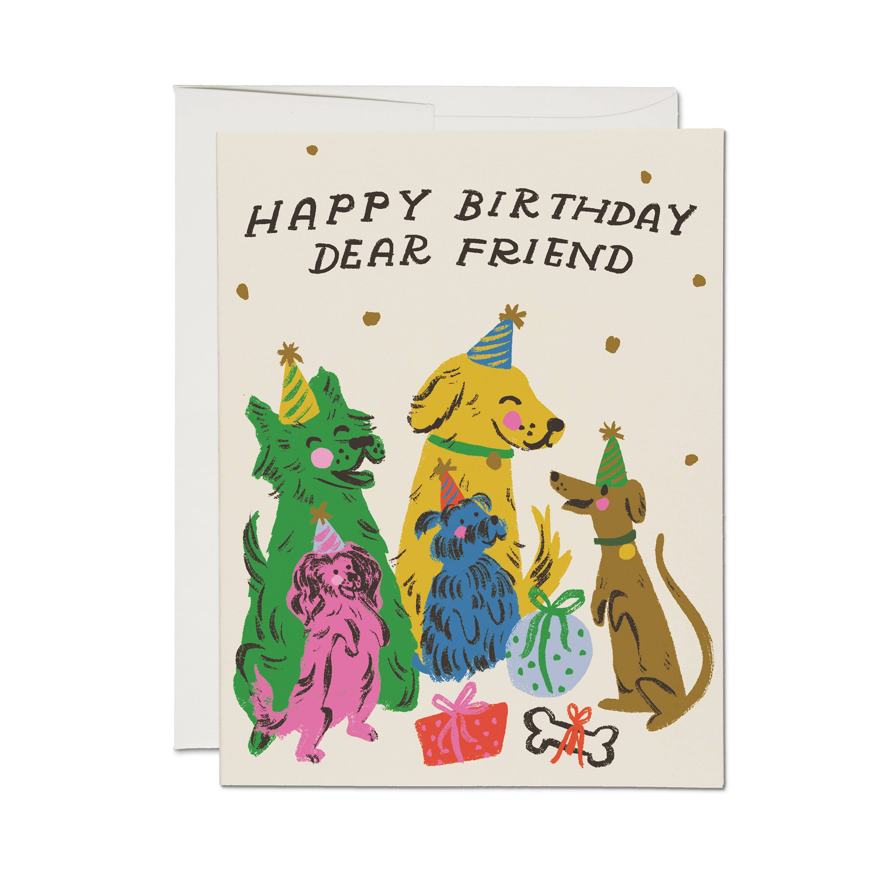 Red Cap Cards - Puppy Party greeting card