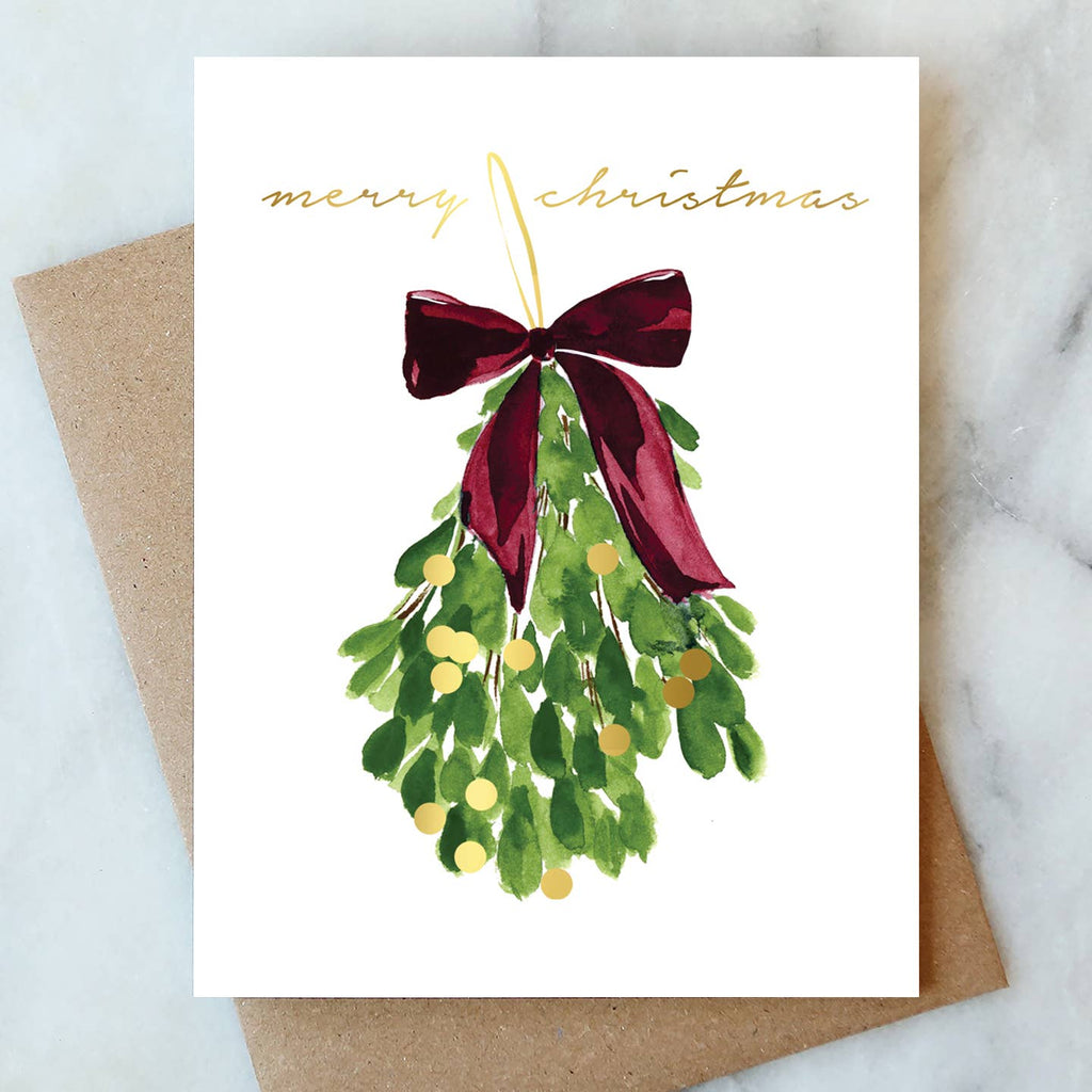 Abigail Jayne Design - Mistletoe Christmas Greeting Card | Christmas Holiday Card