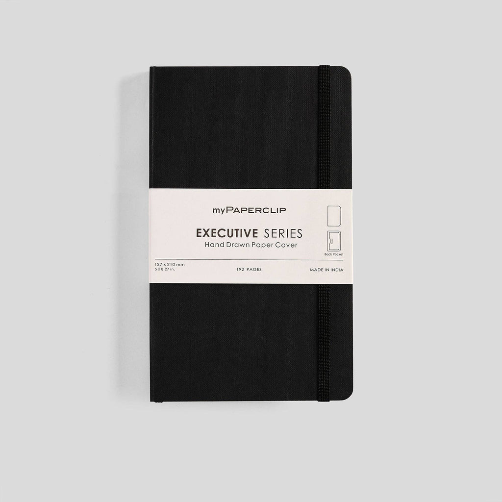 myPAPERCLIP - Executive Series Notebook - M (With Back Pocket): Checks / Yellow