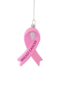 CODY FOSTER, ORNAMENT, BREAST CANCER AWARENESS Light Pink Ribbon Glass