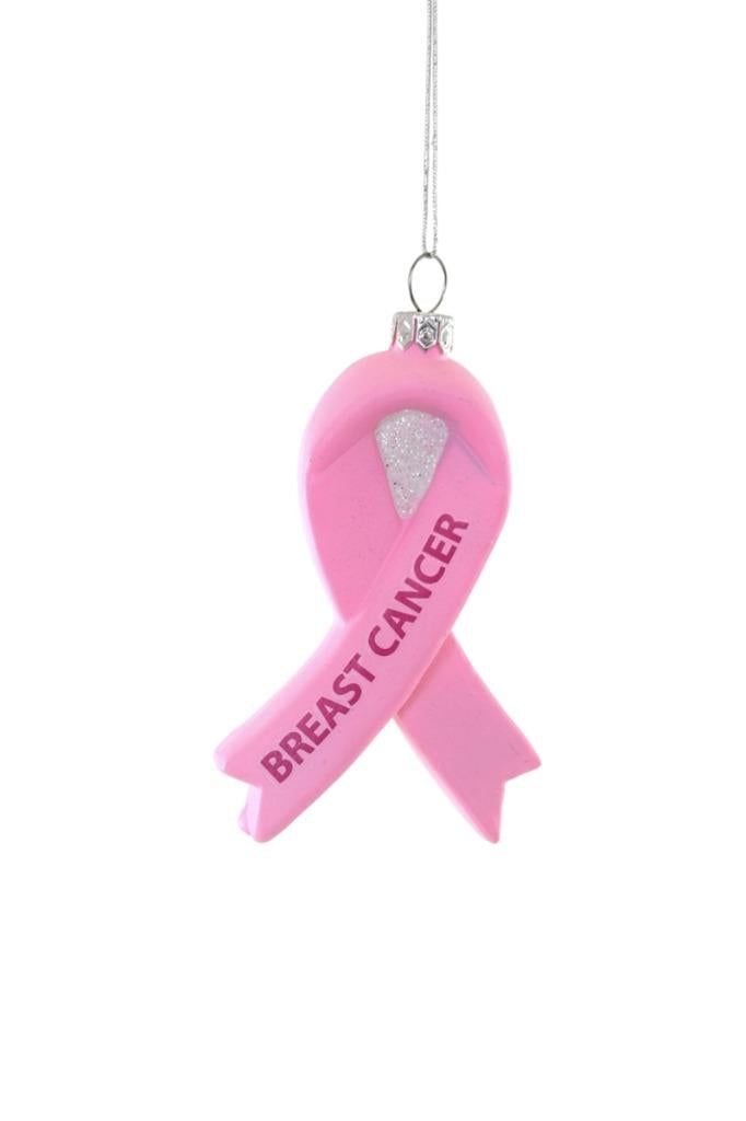 CODY FOSTER, ORNAMENT, BREAST CANCER AWARENESS Light Pink Ribbon Glass