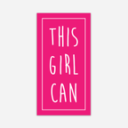Discovery Stickers - This Girl Can Vinyl Sticker: Pink / Tall