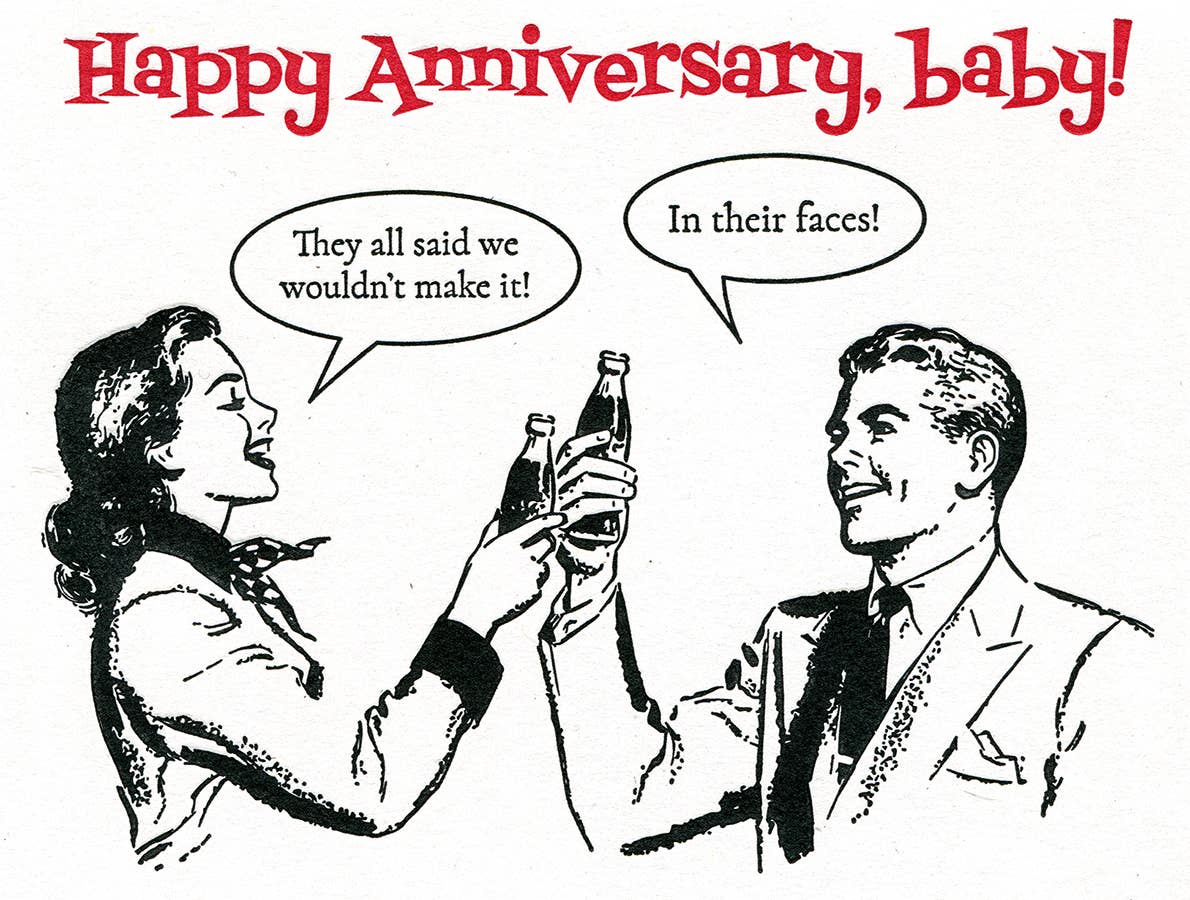 Lady Pilot Letterpress - Faces Anniversary Greeting Card