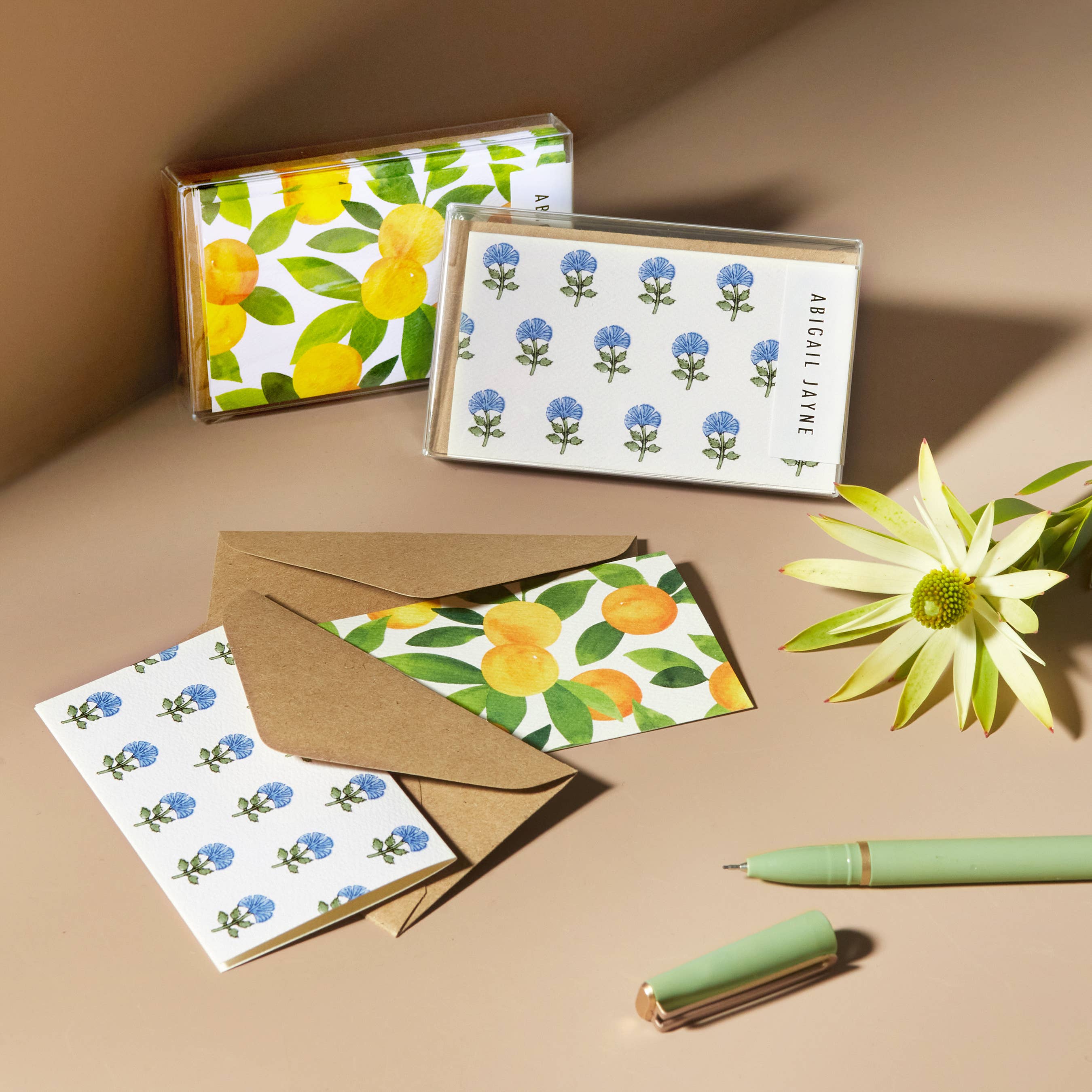 Abigail Jayne Design - Lemon Mini Cards- Boxed Set of 6 | Blank Everyday