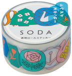 HITOTOKI by KING JIM - SODA transparent Masking Tape Sticker type: Pin badge