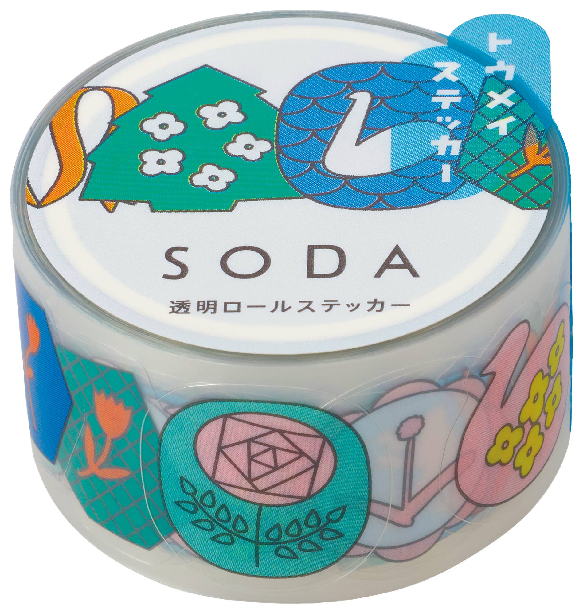 HITOTOKI by KING JIM - SODA transparent Masking Tape Sticker type: Pin badge