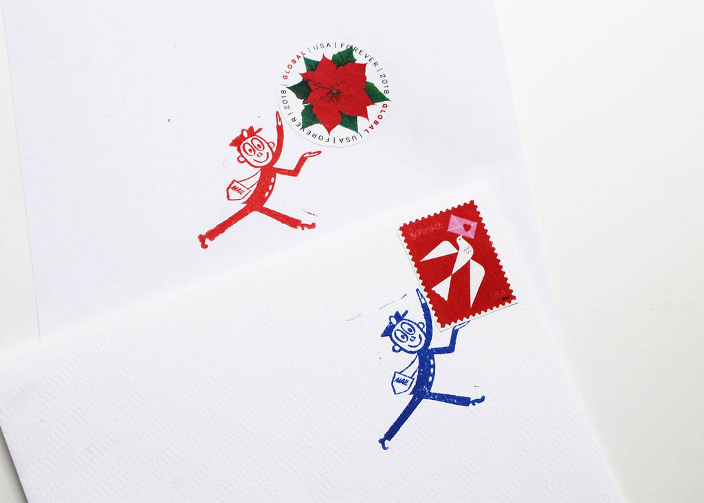 LA PAPER LOVER - Mr Zip Carrying a stamp- Rubber stamp
