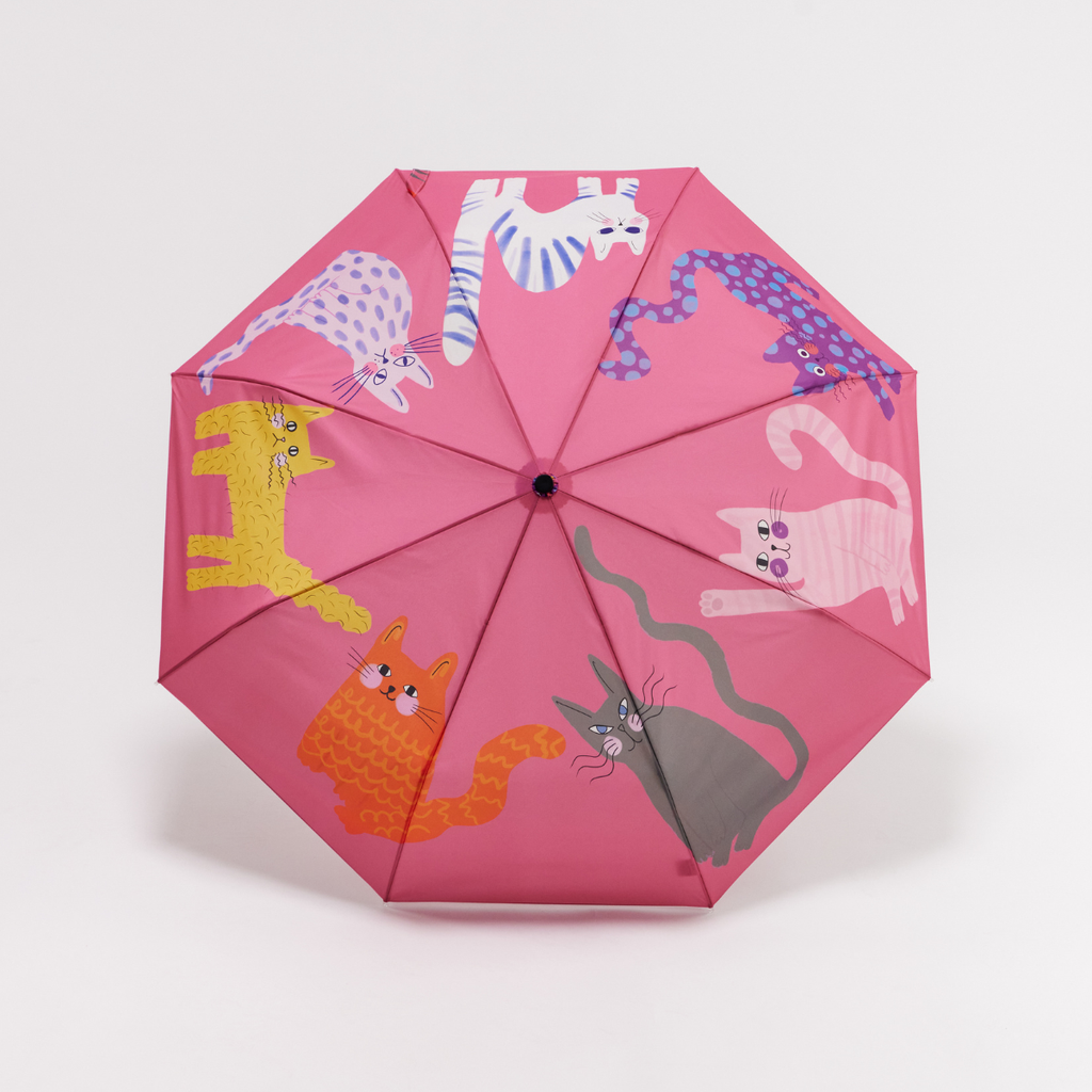 Original Duckhead - Fuchsia Arty Cats Eco-Friendly Duck Umbrella