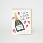 Egg Press Manufacturing - Wedding Congrats Champagne Letterpress Greeting Card by Hello!Lucky