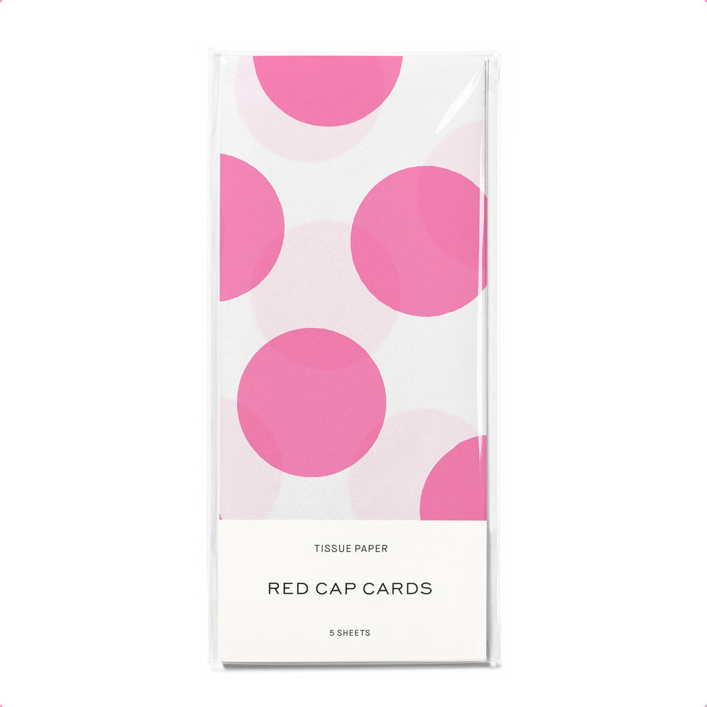 Red Cap Cards - Pink Dots tissue paper: 5 Sheets