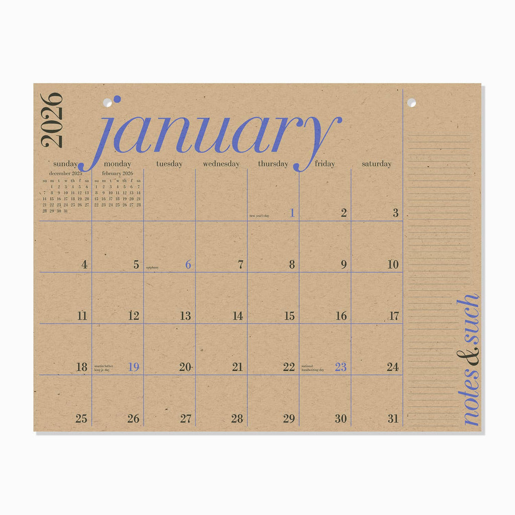 Paper Source Wholesale - 2026 Great Big 12 Month Calendar