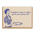 Lady Pilot Letterpress - Tonight's Menu Greeting Card
