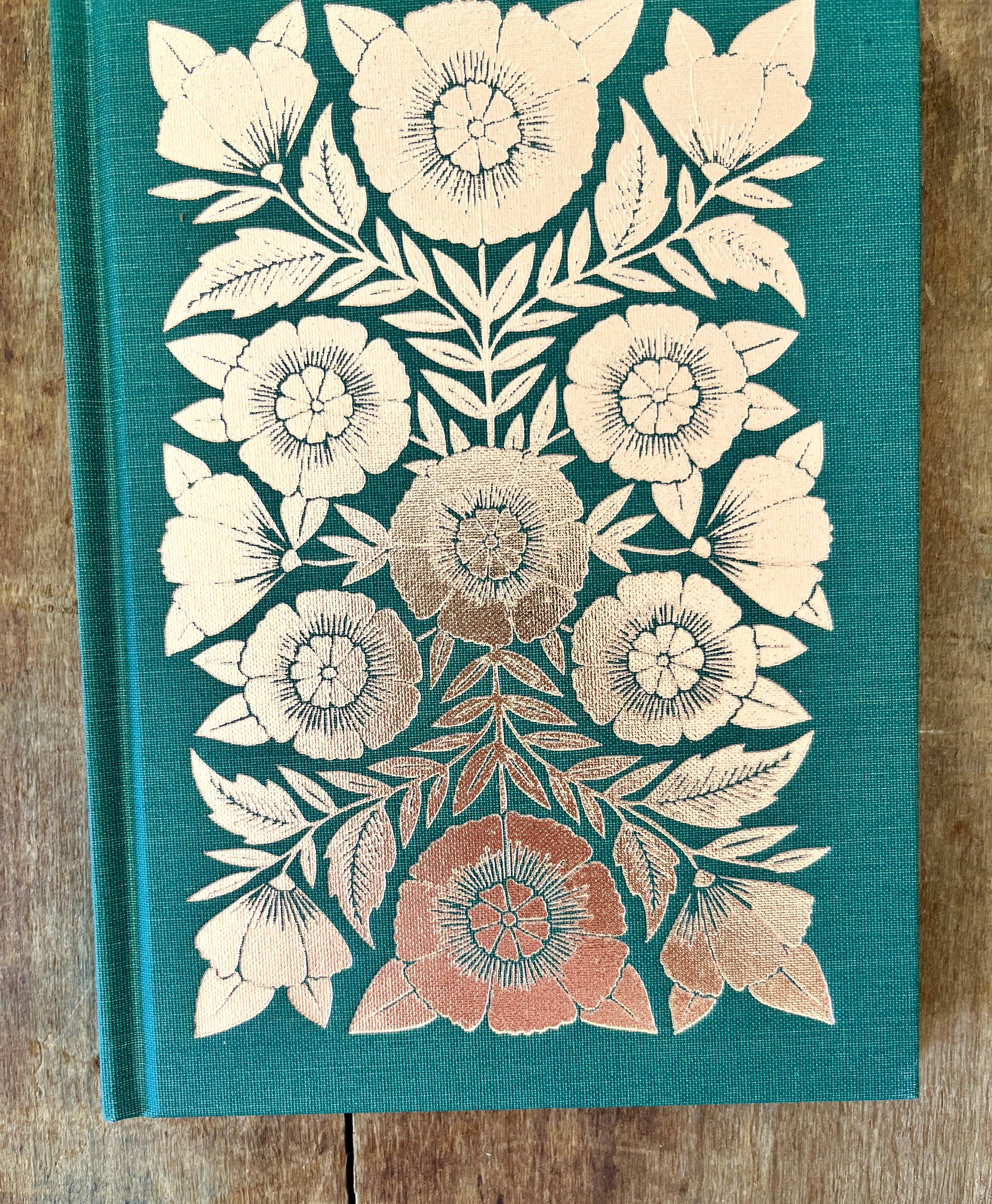 Katharine Watson - Foil Stamped Linen Journal, Blank Jewel Green