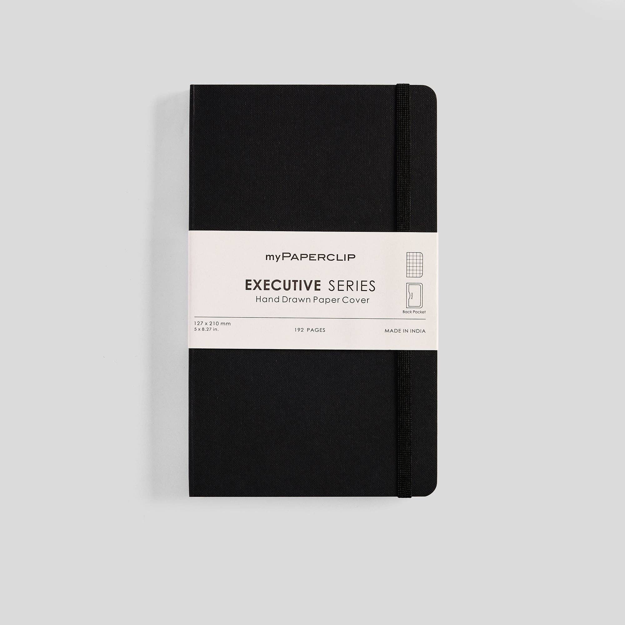 myPAPERCLIP - Executive Series Notebook - M (With Back Pocket): Ruled / Black
