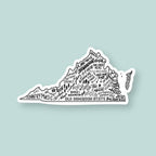 Shop Like You Live Here - Virginia Sticker 6 inch | Virginia State Map Vinyl Sticker