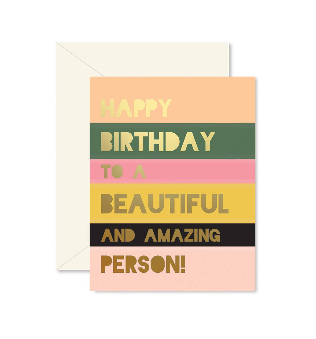 Ginger P. Designs - Beautiful Person Colorblock Birthday Greeting Card