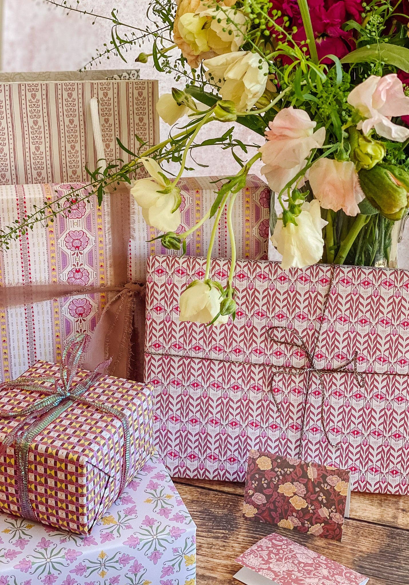 re:mused studio - Le Folk Gift Wrap Sheet - Double Sided