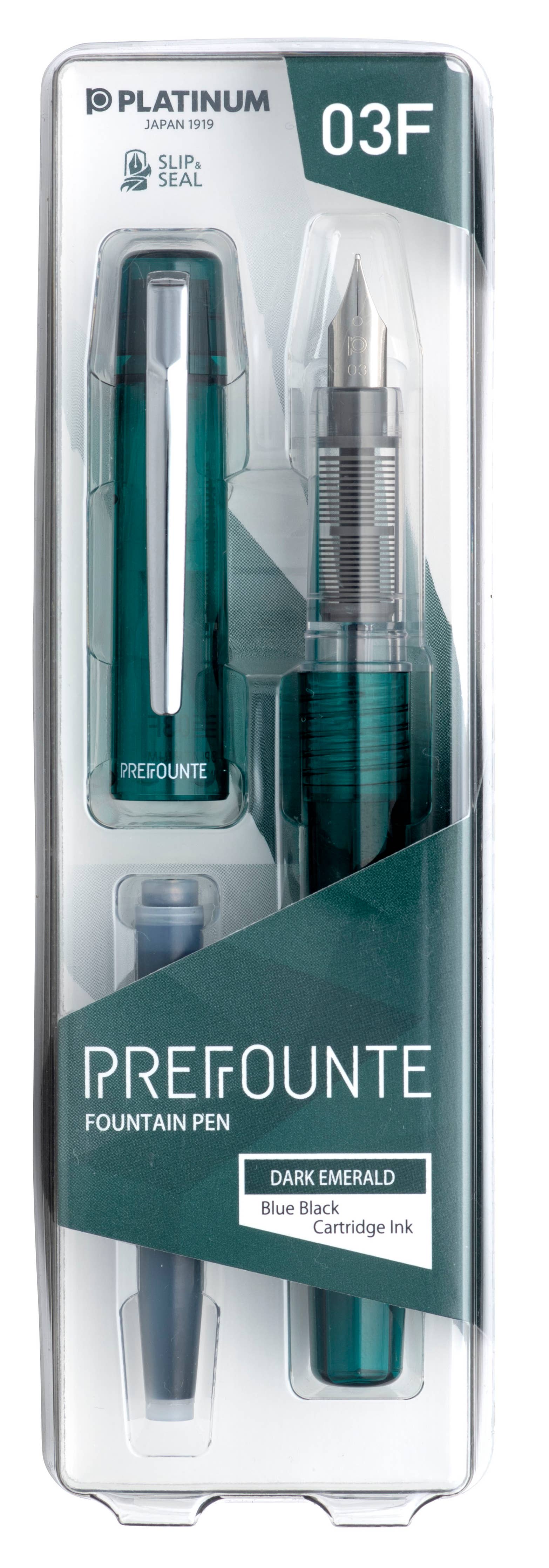 Platinum Prefounte Fountain Pen -  Graphite Blue,  Fine