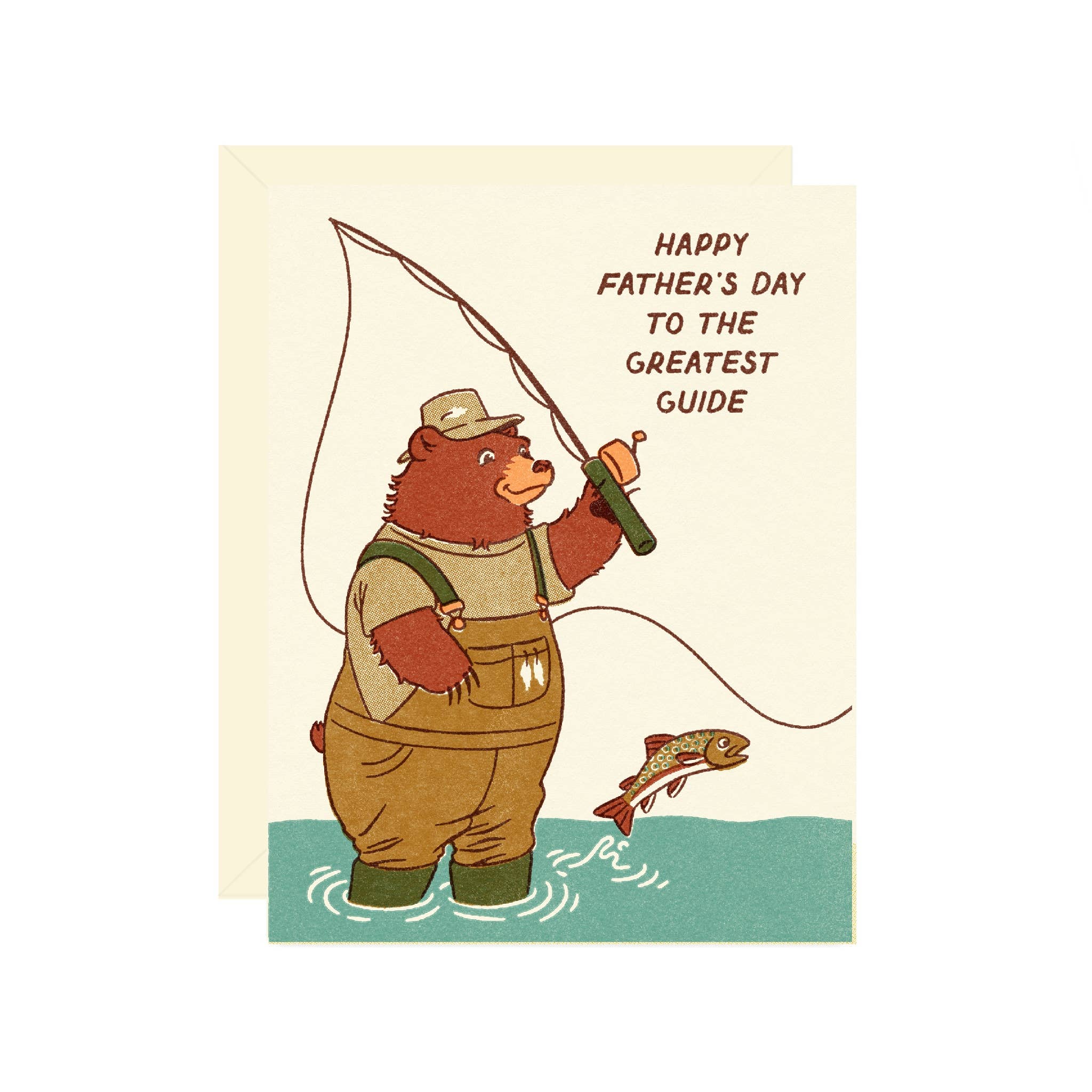Wallflower Paper & Party - Fly Fishing Bear Father's Day Card