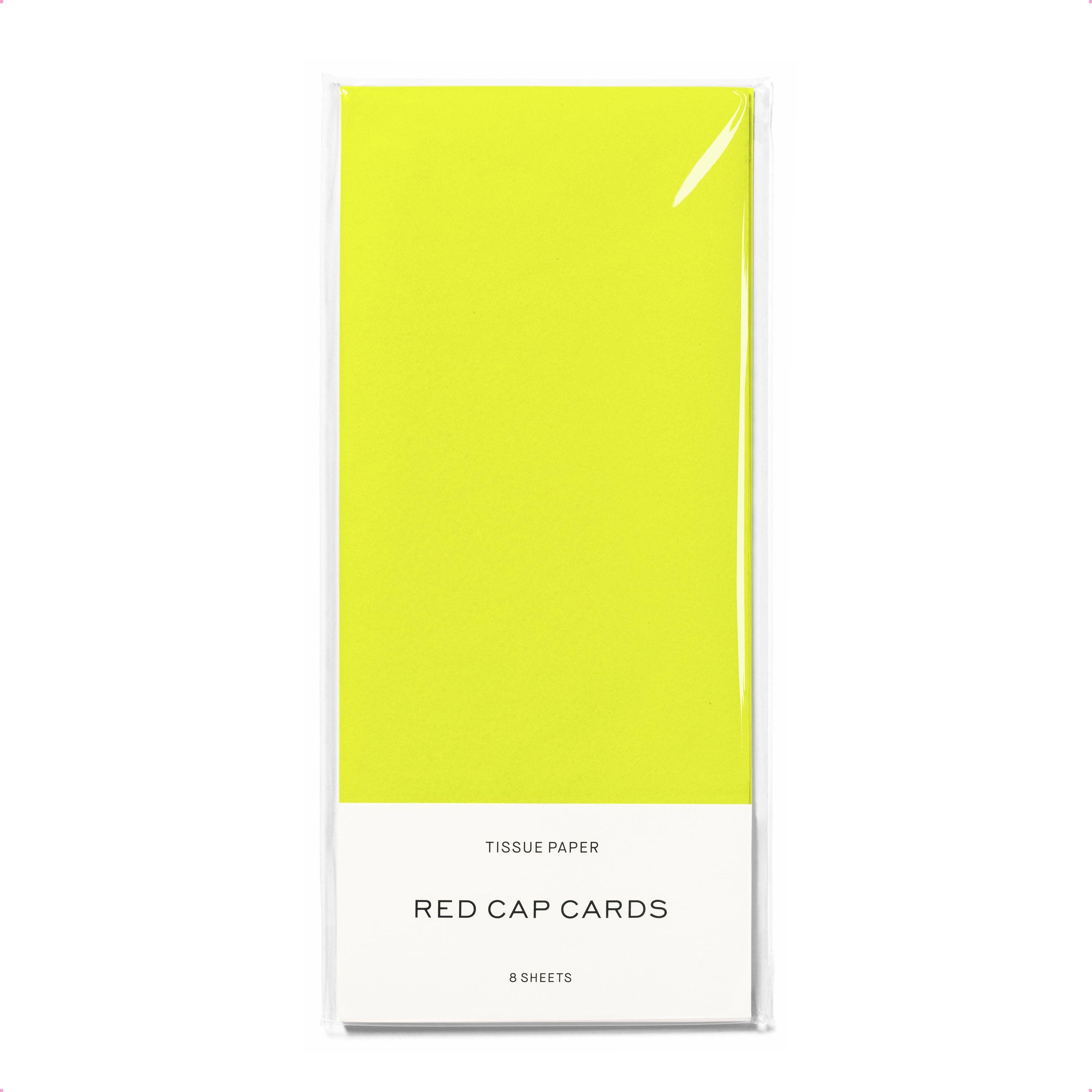 Red Cap Cards - Neon Yellow tissue paper: 8 Sheets