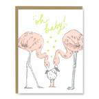 Kindred Letterpress - Flamingo Baby Card