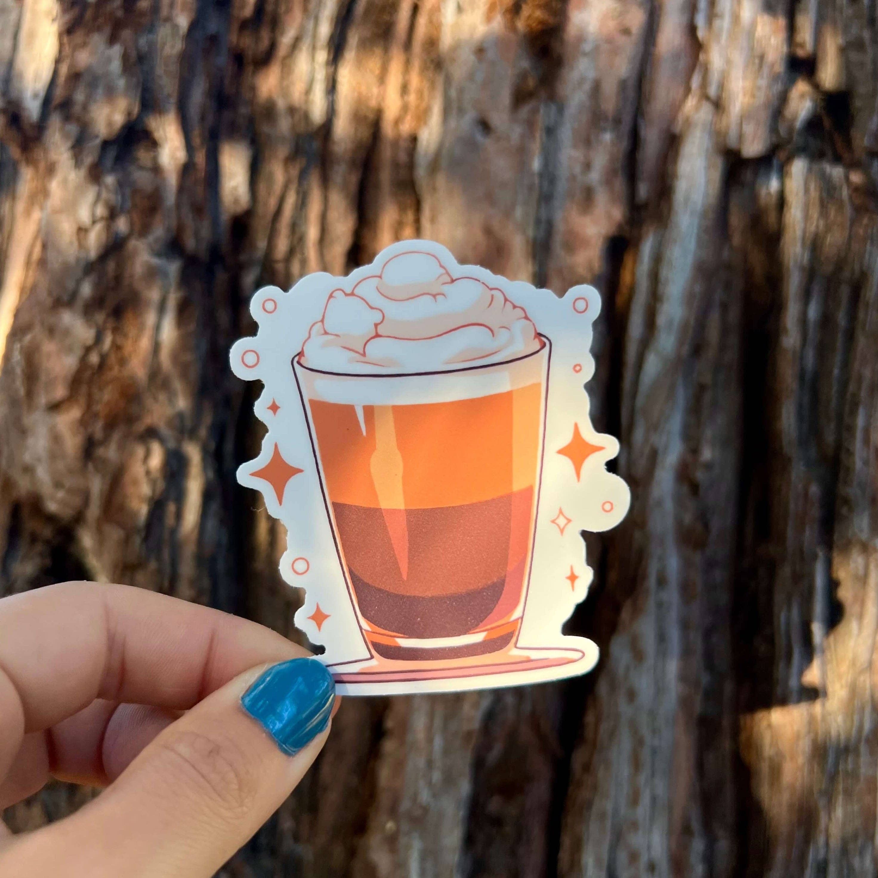 Stick With Finn - Mocha Sticker: 2.6 x 3 in