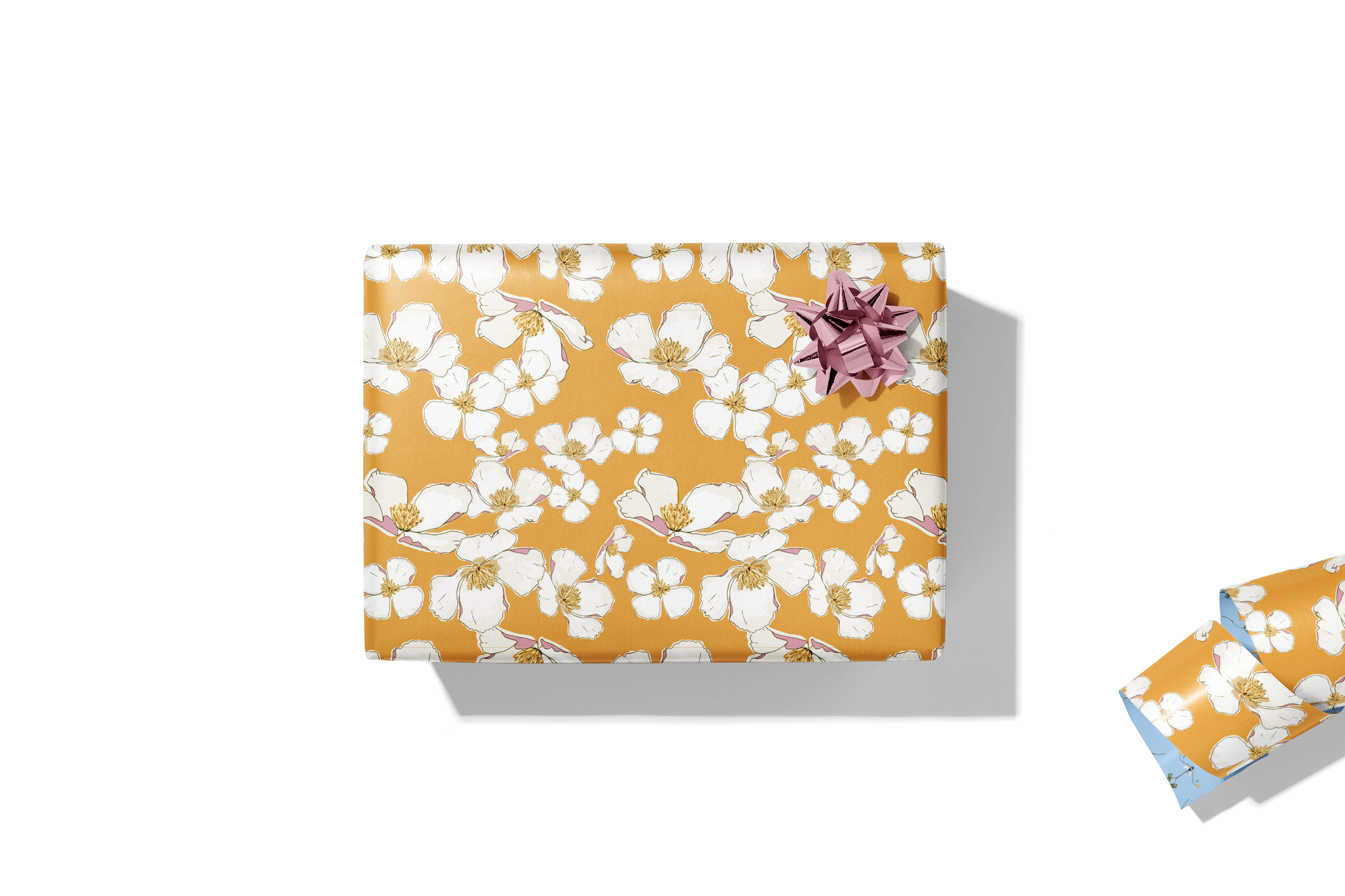 re:mused studio - California Poppy Gift Wrap Sheet – Double Sided: Single Sheets