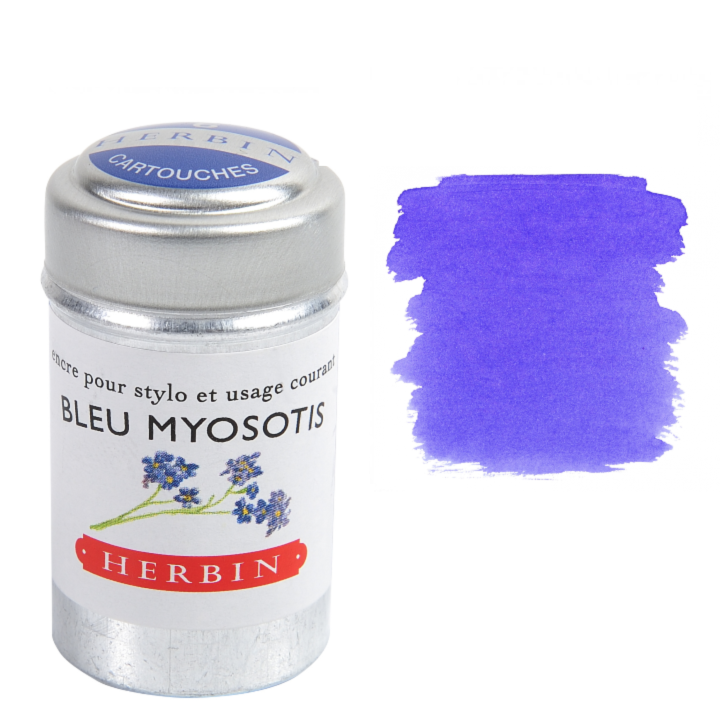 Herbin Fountain Pen Ink Cartridges - Tin of 6: Perle Noir (Black Pearl)