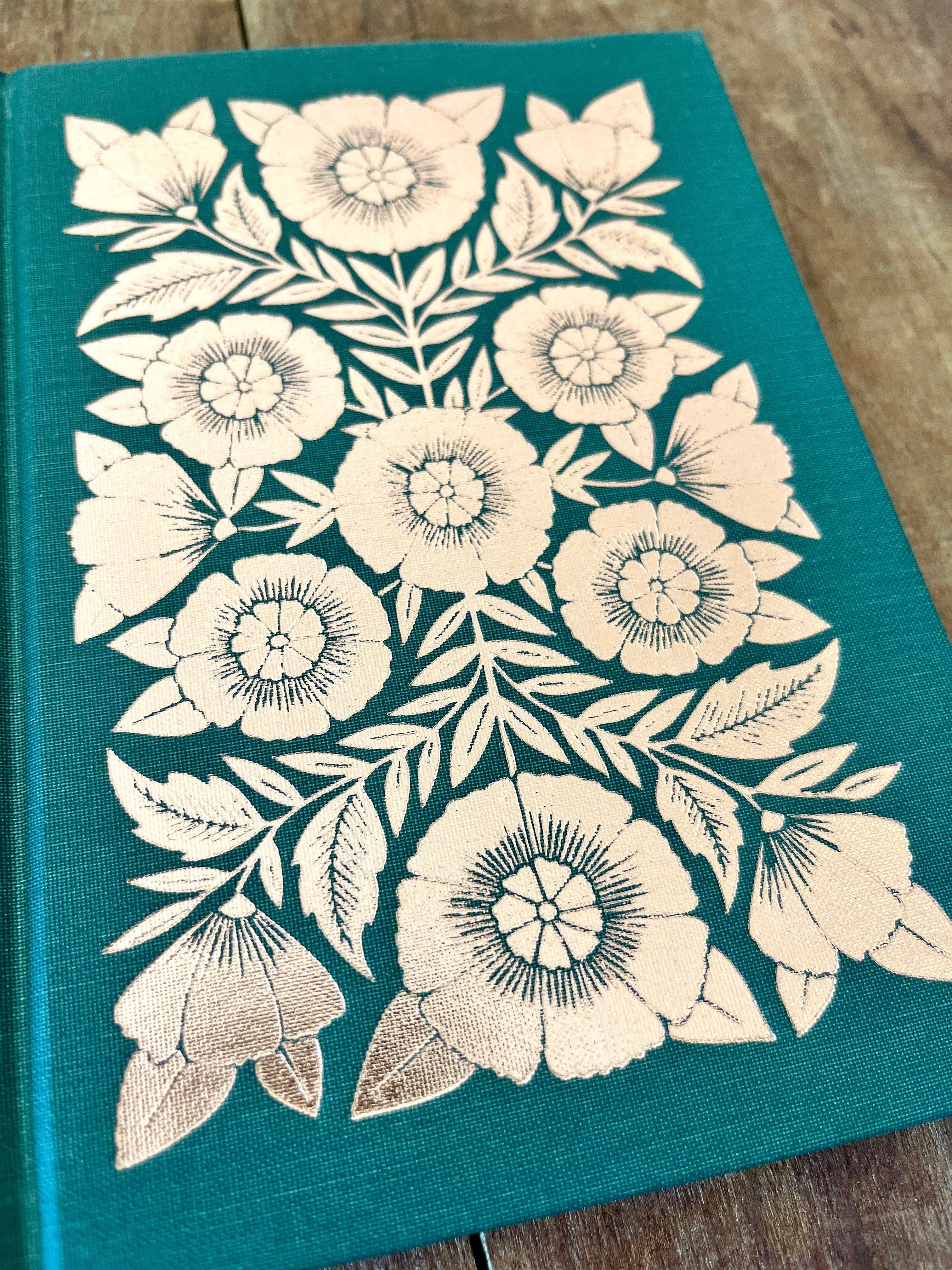 Katharine Watson - Foil Stamped Linen Journal, Blank Jewel Green