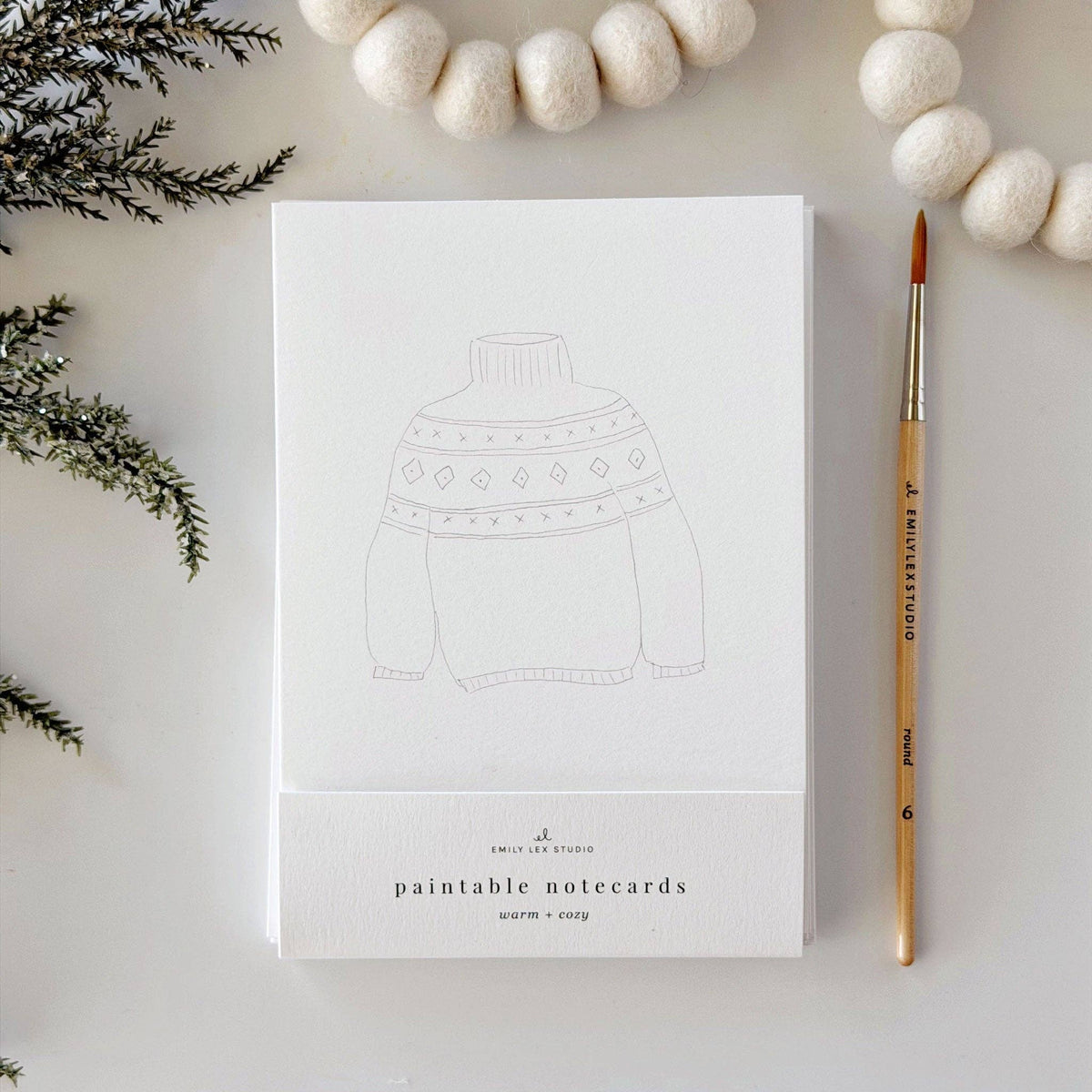 emily lex studio - Warm + cozy paintable notecard