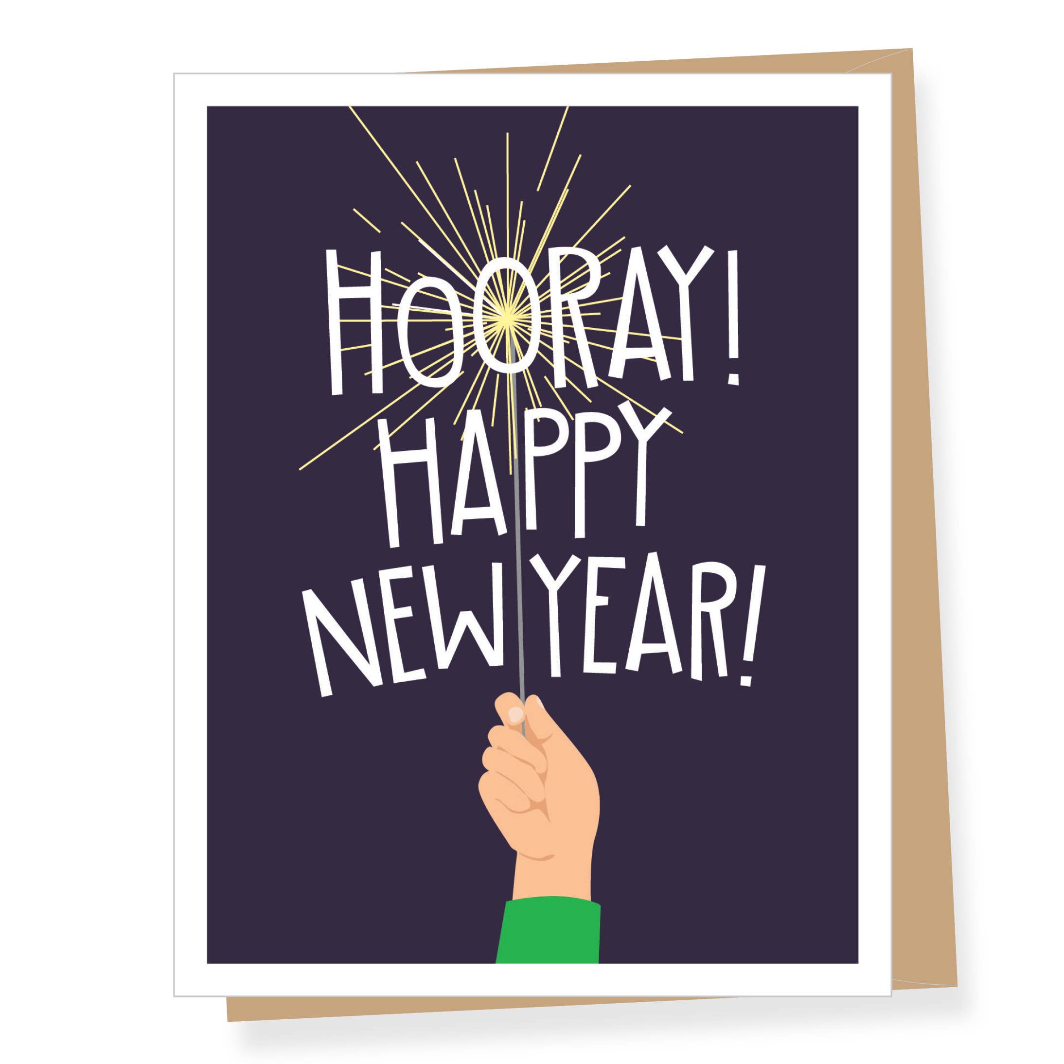 Apartment 2 Cards - Hooray Sparkler, New Year Holiday Card