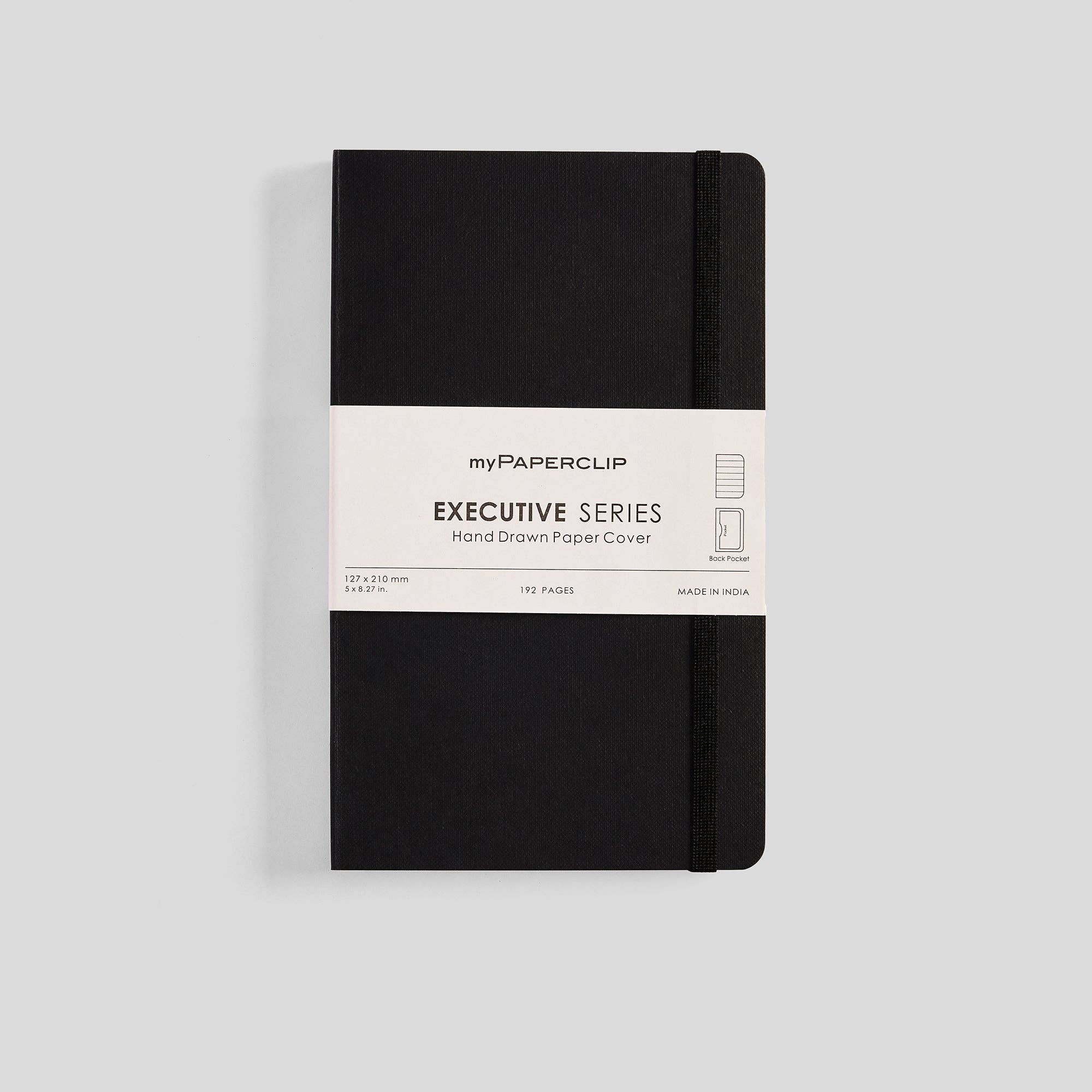 myPAPERCLIP - Executive Series Notebook - M (With Back Pocket): Checks / Blue