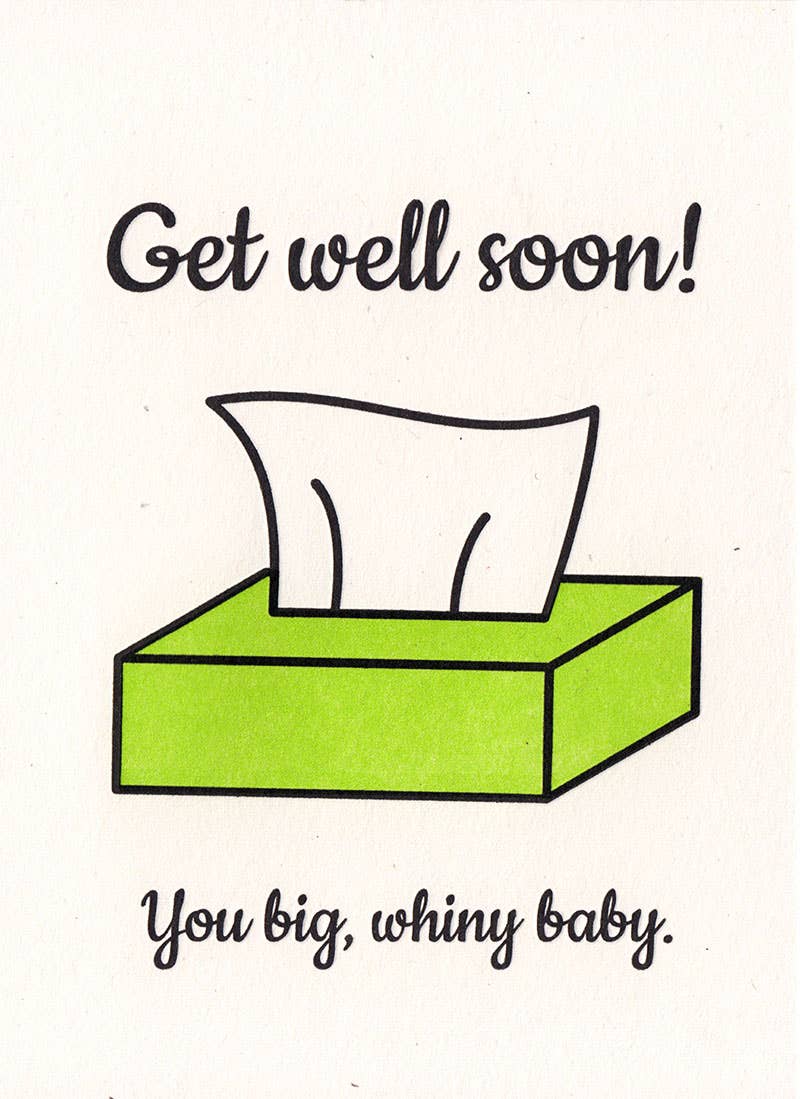 Lady Pilot Letterpress - Whiny Baby Greeting Card