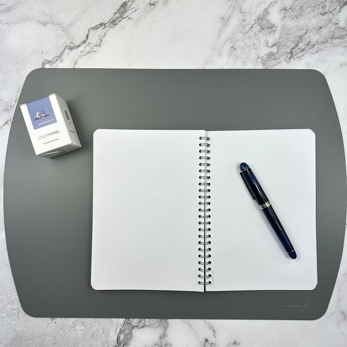 Writing Mat- Italian Repurposed Leather: Congac