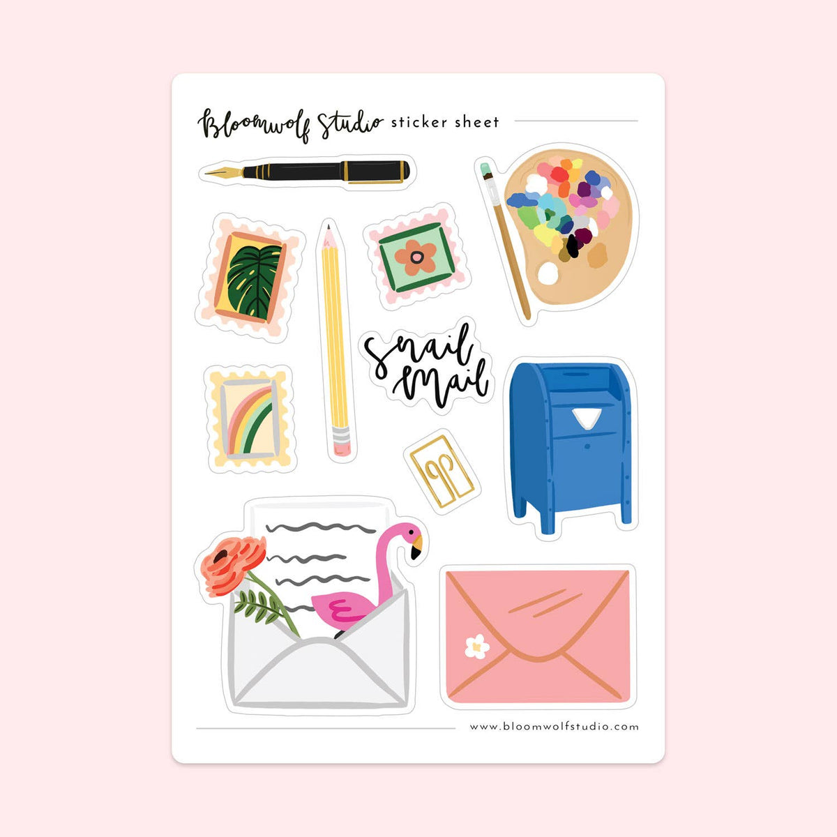 Bloomwolf Studio - Snail Mail Sticker Sheet