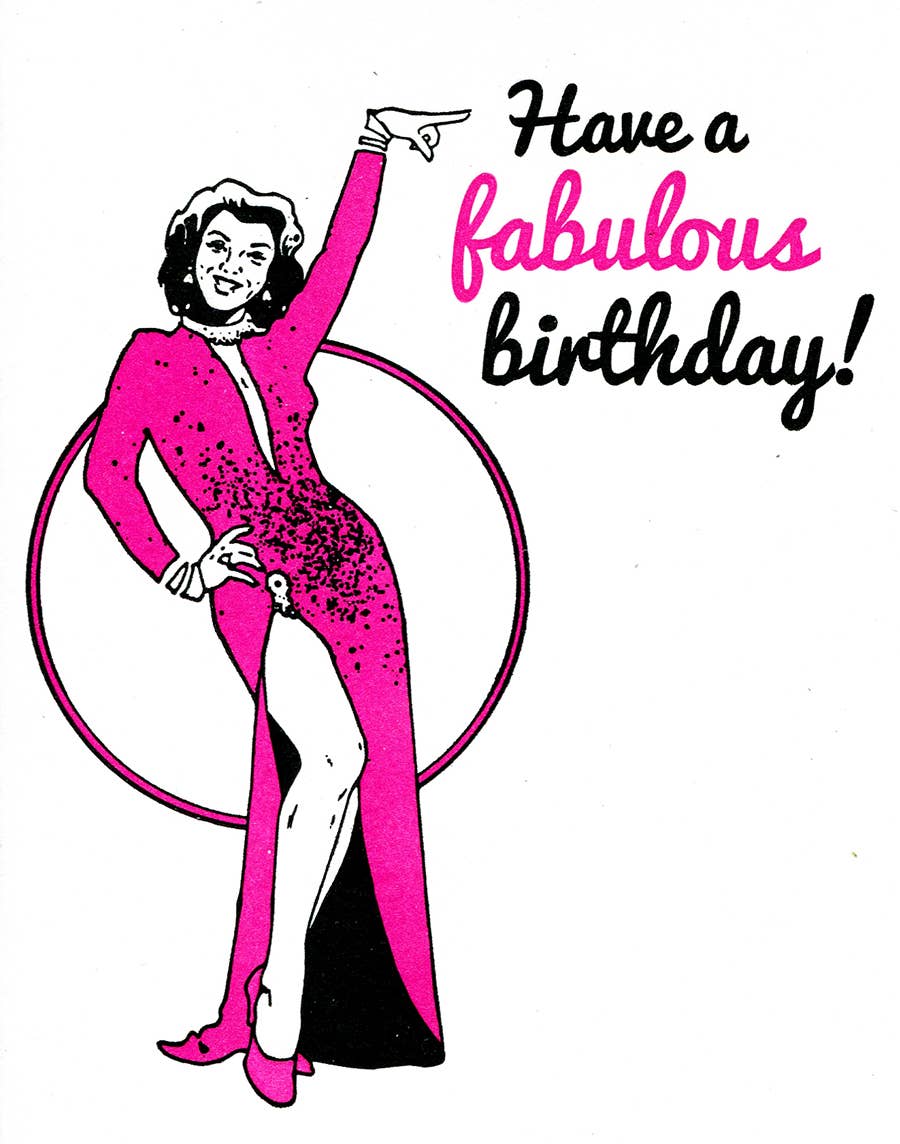 Lady Pilot Letterpress - Fabulous Birthday Greeting Card