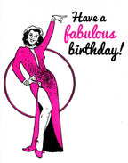 Lady Pilot Letterpress - Fabulous Birthday Greeting Card