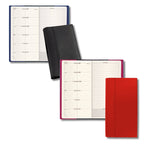 2027 "Space 17" Slim Weekly Planner - Genuine Leather Cover: Black