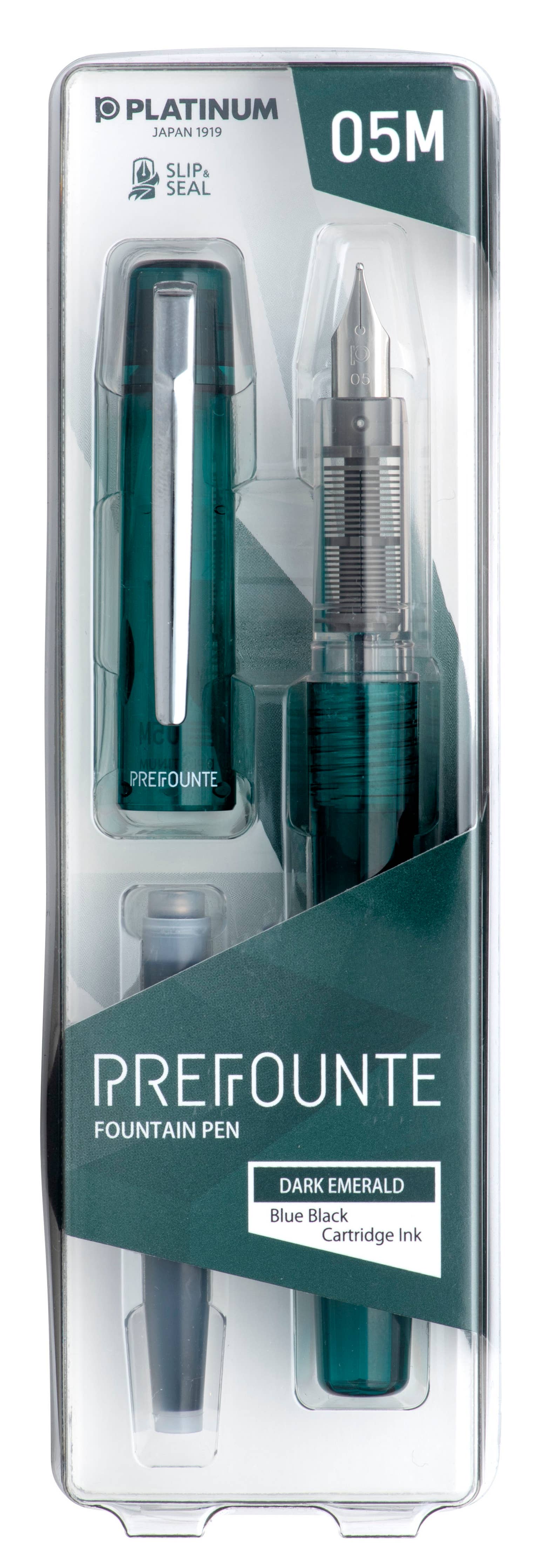 Platinum Prefounte Fountain Pen -  Graphite Blue,  Fine