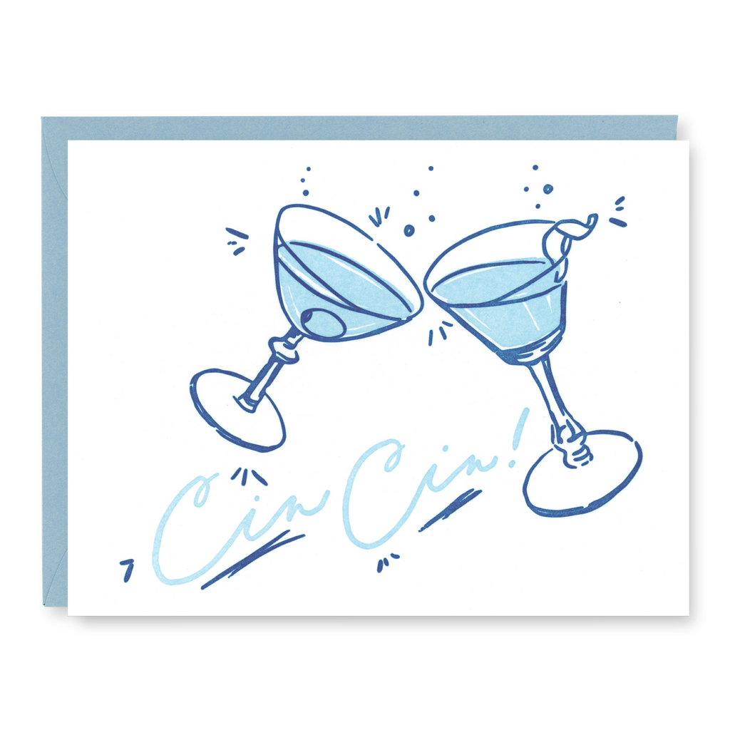 Kindred Letterpress - Cin Cin Congrats Card