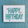 Lucky Bee Press - Happy Birthday Floral Font - letterpress card