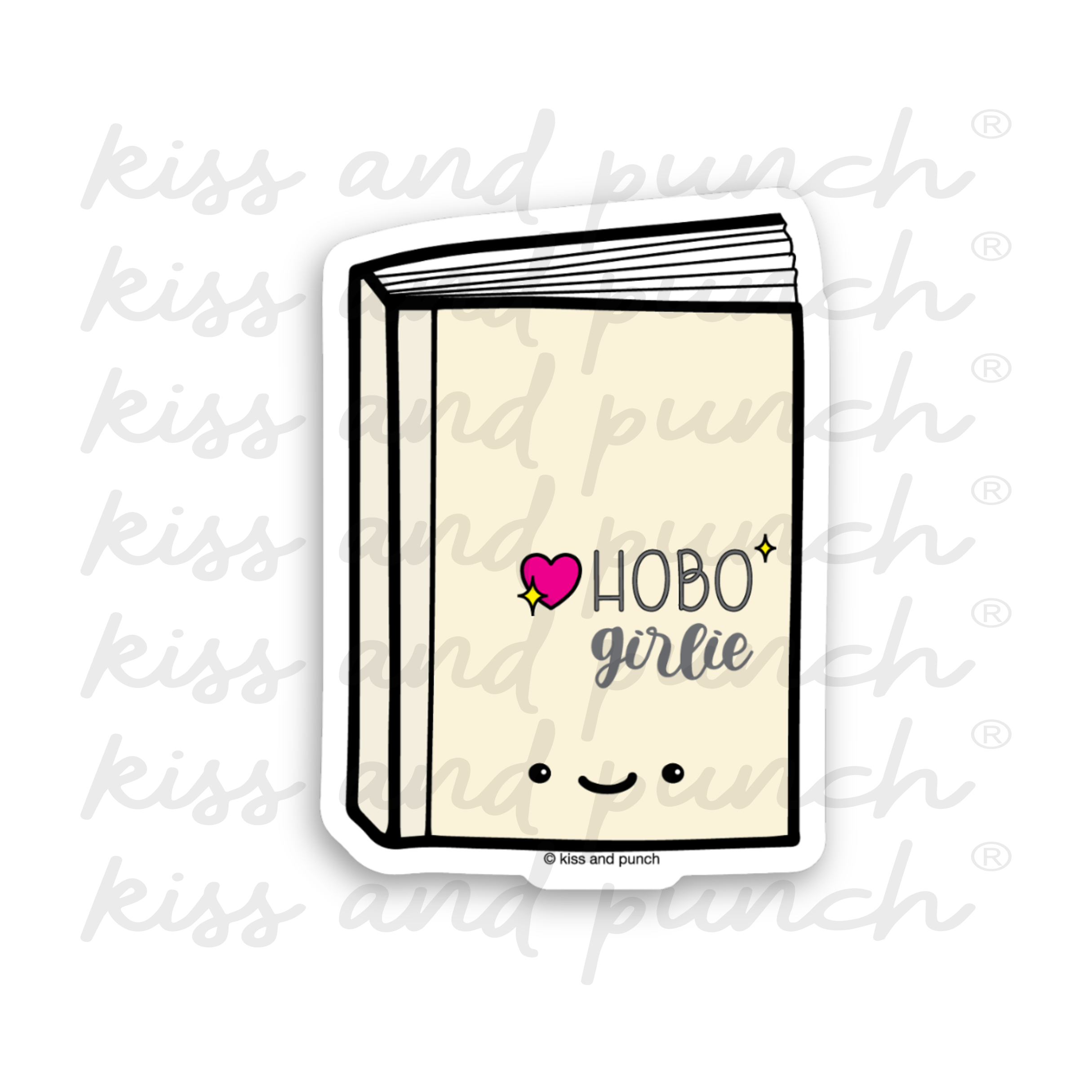 Kiss and Punch - NEW! Hobonichi Fan Hobo Girlie Deco Diecut Vinyl Sticker   