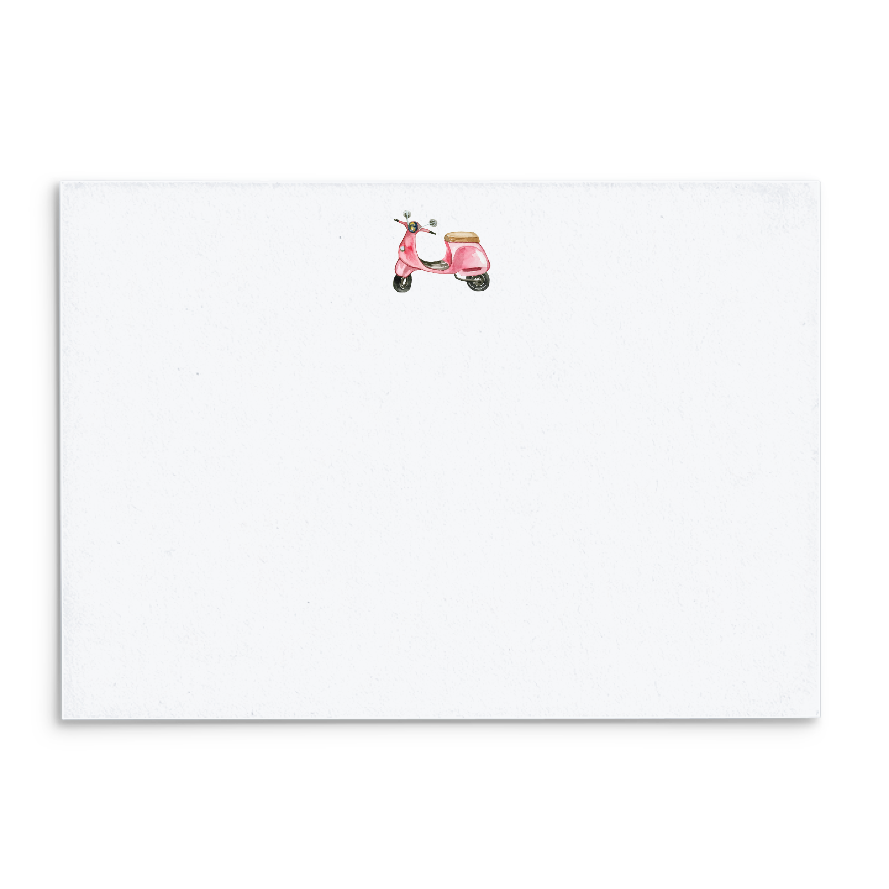 UncommonWares - 5 Pink Scooter Watercolor Panel Note Cards A2