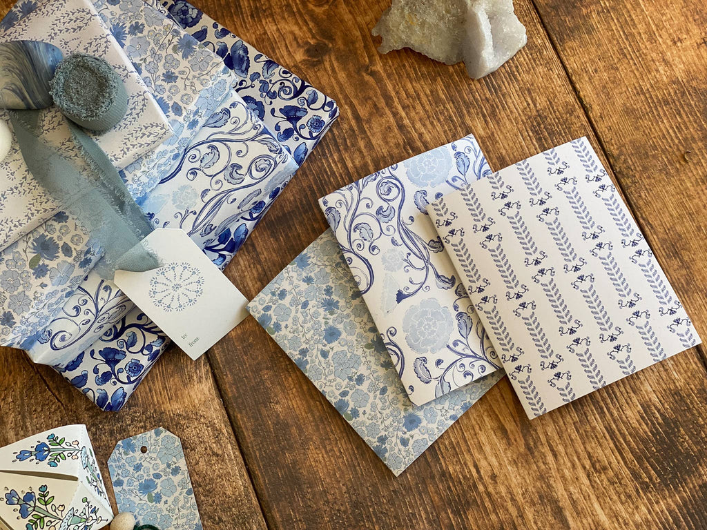 re:mused studio - Cornflower Meadows Gift Wrap Sheet – Double Sided