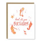 Kindred Letterpress - Seahorses Birthday Card | Letterpress Birthday Card