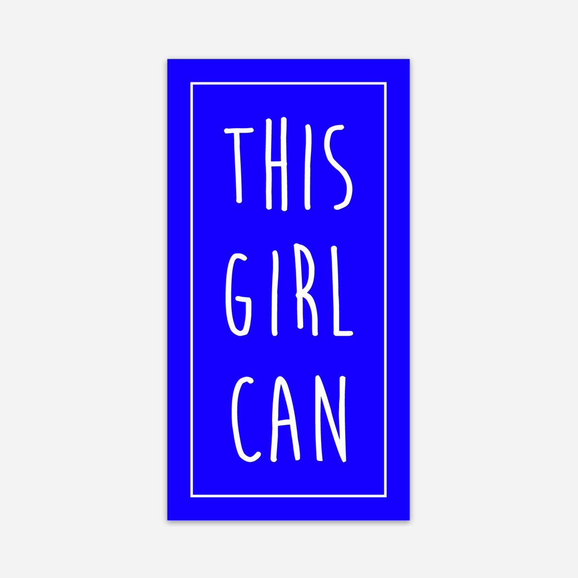 Discovery Stickers - This Girl Can Vinyl Sticker: Pink / Tall