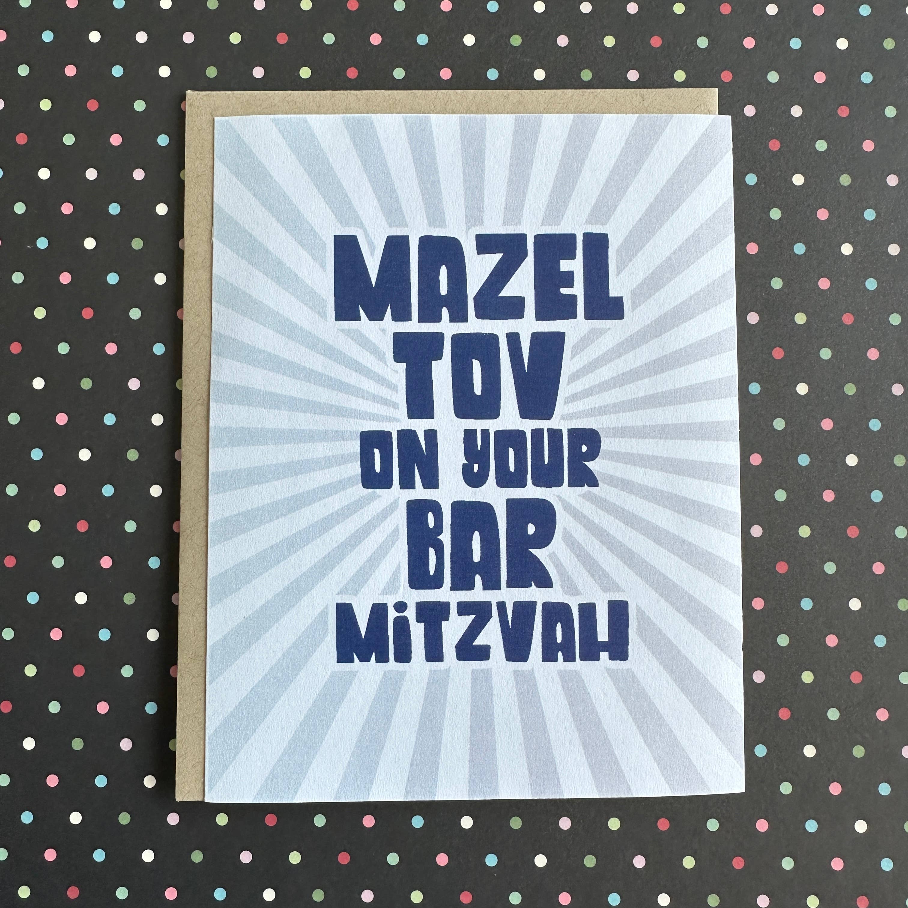 Lucky Bee Press - Bar Mitzvah Burst - letterpress card