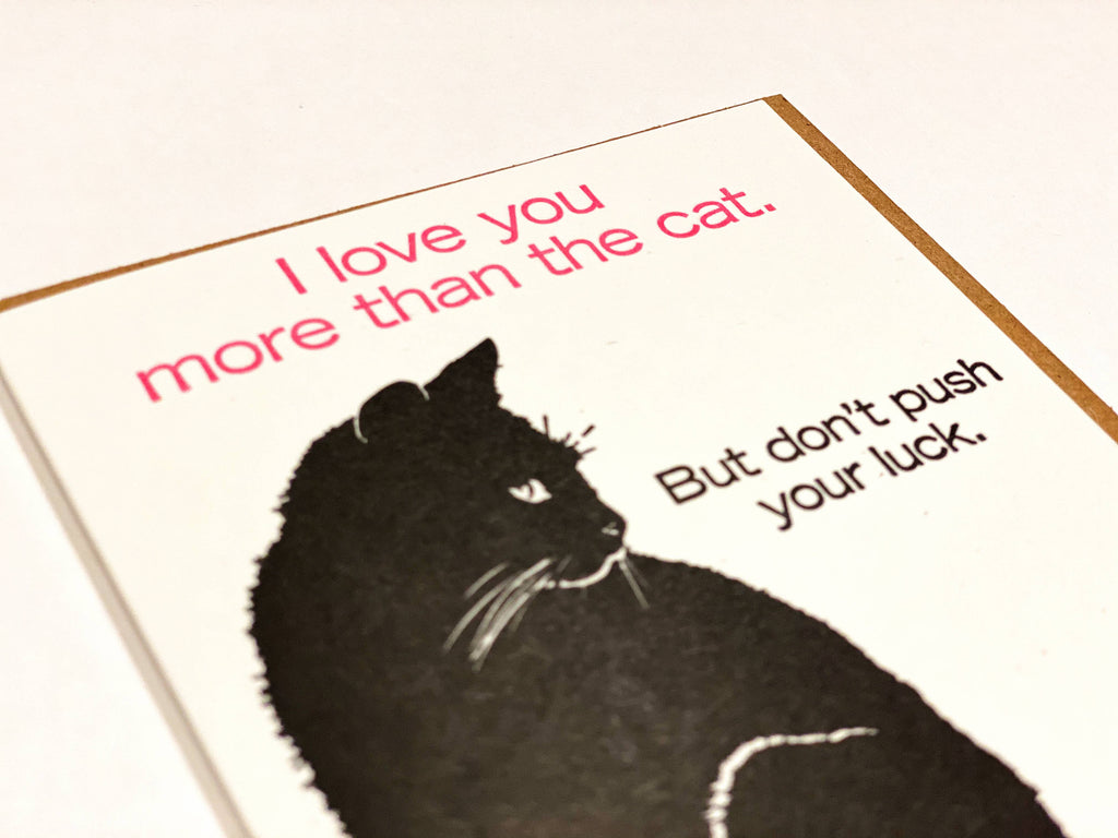 Lady Pilot Letterpress - Cat Love Greeting Card